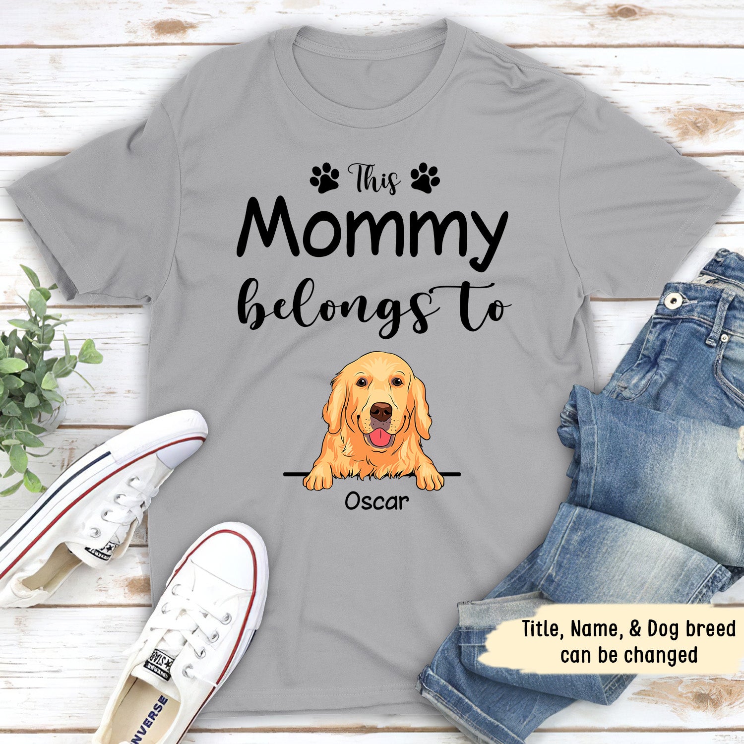 Personalized Unisex 'This Grandma Belongs to' T-shirt - Ideal for Pet Lovers
