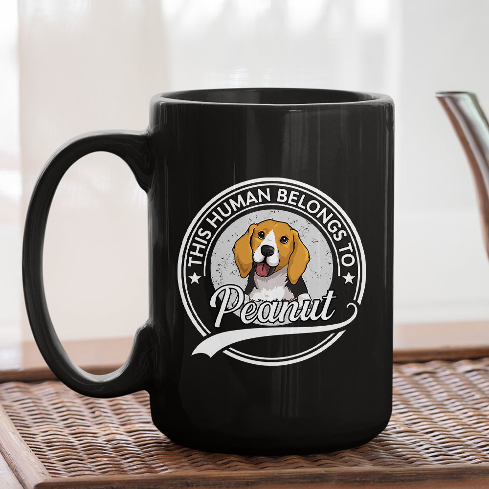 Human Belongs To Dog 2 - Customizable Personalized Coffee Mug for Pet Lovers