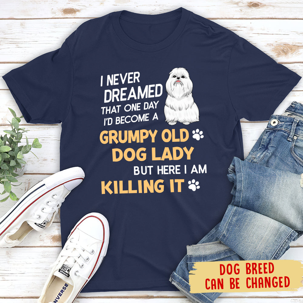 Customizable Grumpy Old Dog Lady Unisex T-shirt - Ideal Gift for Pet Lovers