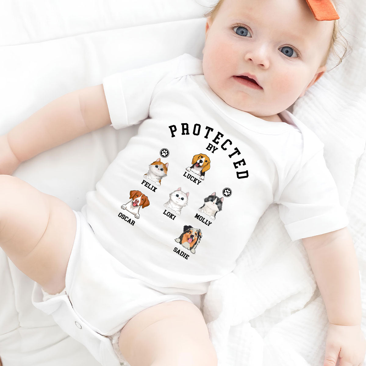 Protected By Pets - Customizable Personalized Baby Onesie
