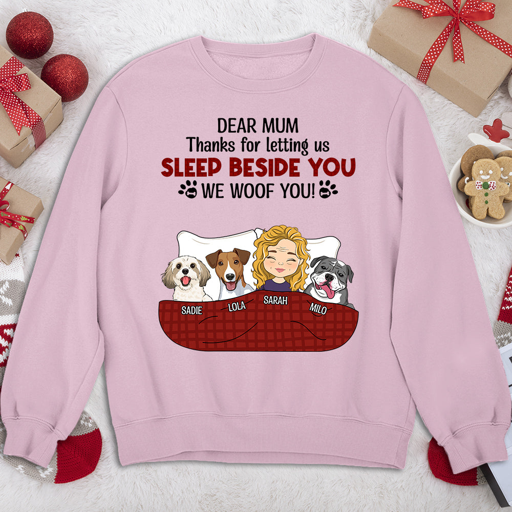 Personalized Custom 'Letting Me Sleep Beside You' Sweatshirt - Ideal Gift for Pet Lovers