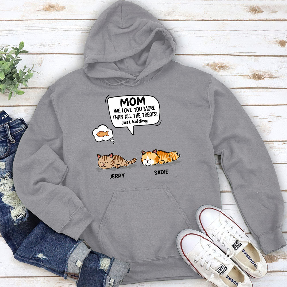 Personalized Cat 'Just Kidding' Custom Hoodie - Ideal Gift for Pet Lovers