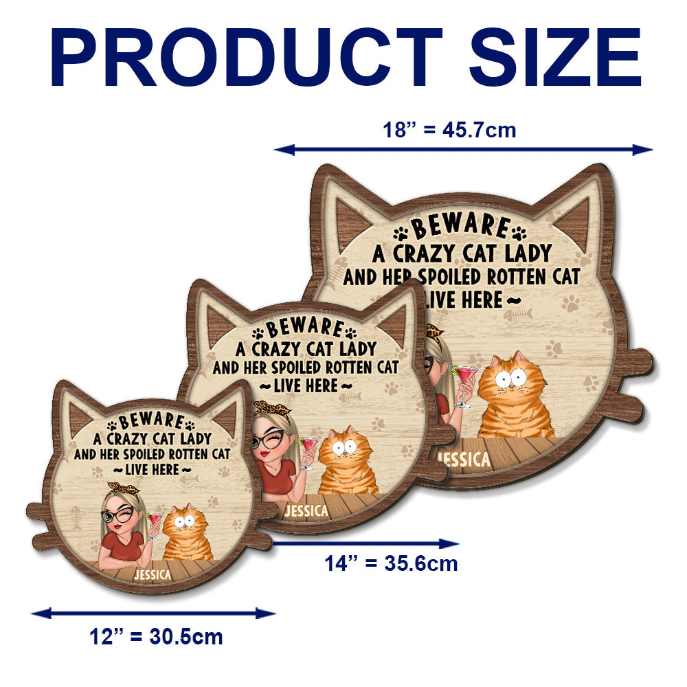 Personalized Custom Wood Sign - Crazy Cat & Cat Lady Delight