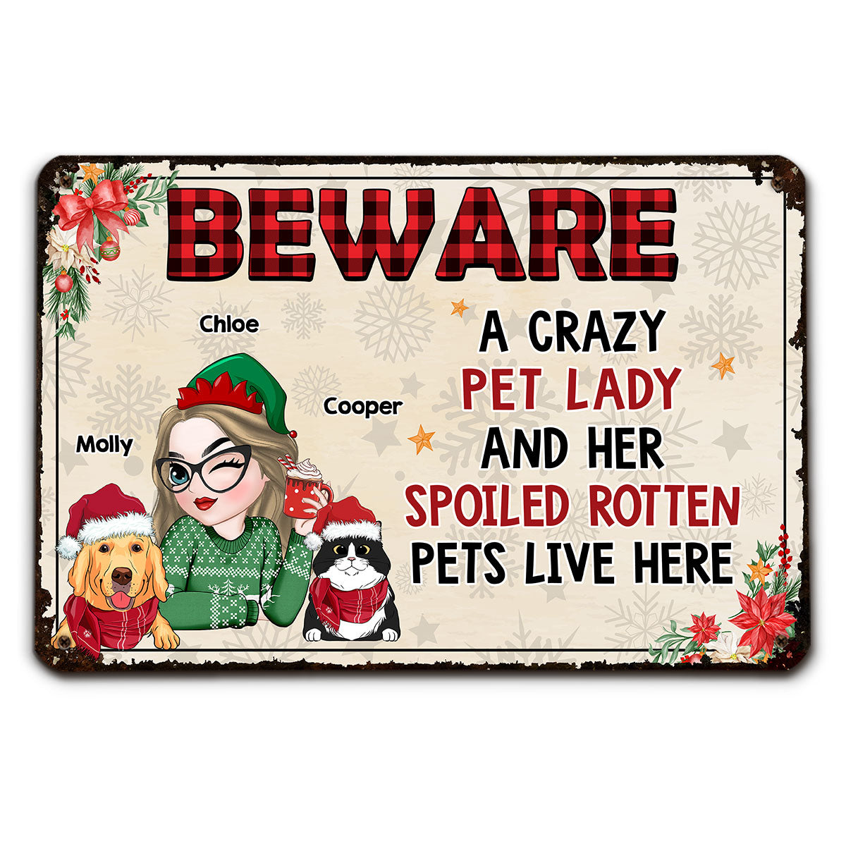 Personalized Custom Rust - Style Metal Sign for Pet Lovers