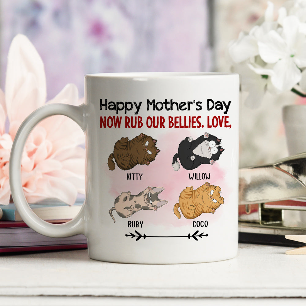 Now Rub My Belly - Customizable Personalized Coffee Mug for Pet Lovers