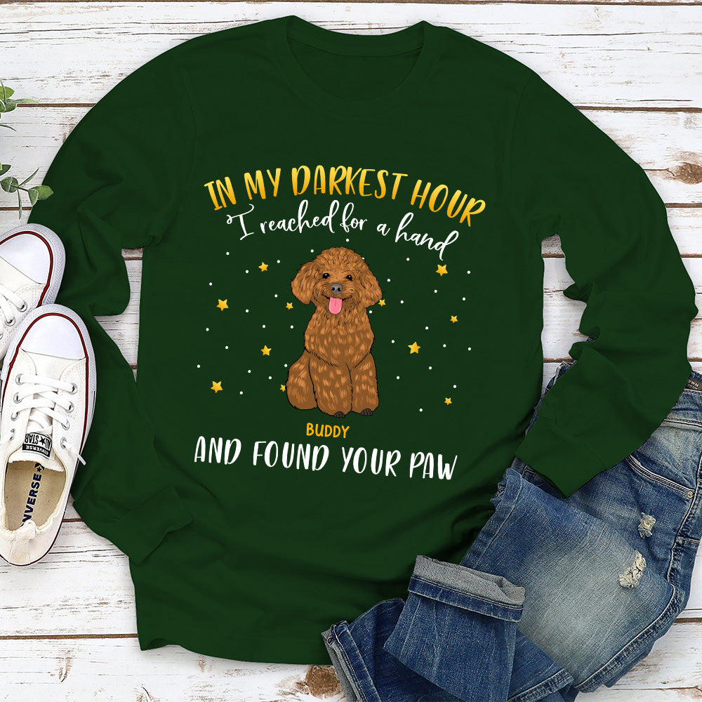Personalized Custom Long Sleeve T-shirt - In My Darkest Hour, Ideal for Pet Lovers