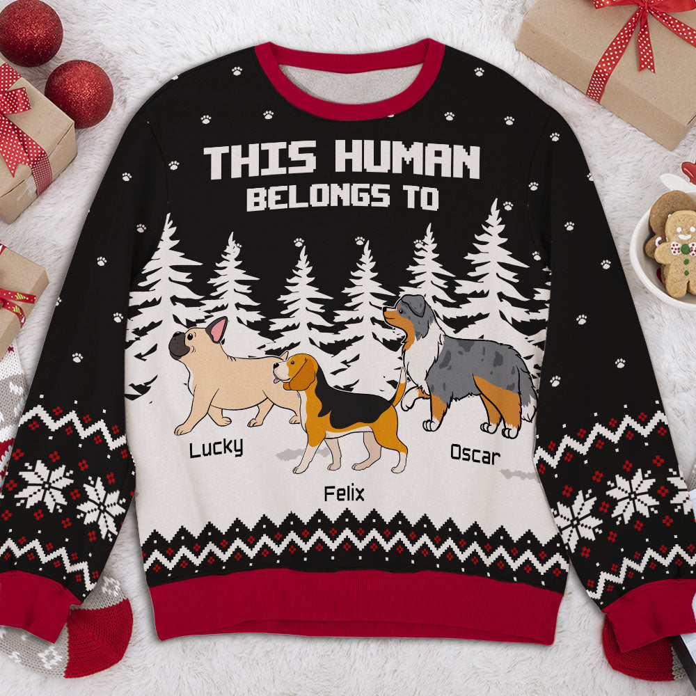 Human Belongs 2 - Customizable All-Over Printed Personalized Sweatshirt for Pet Lovers