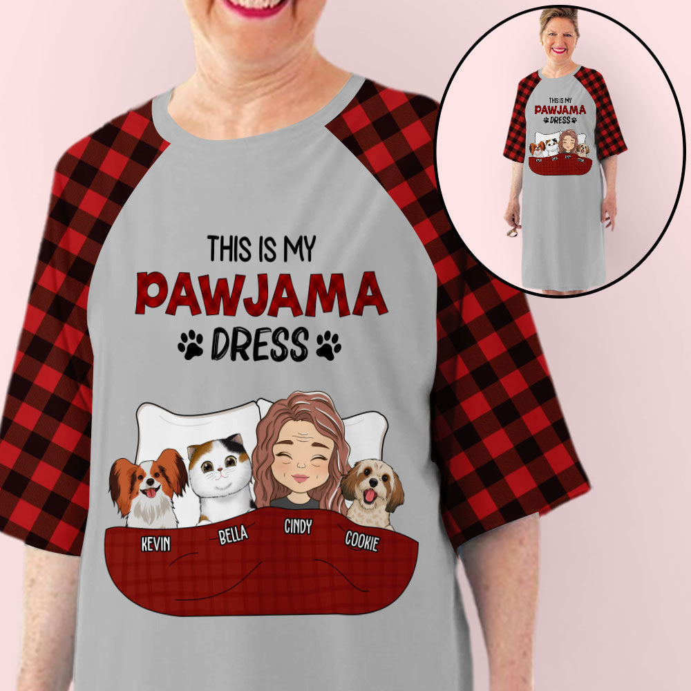 Customizable Pawjama 3/4 Sleeve Personalized Dog Mom Dress