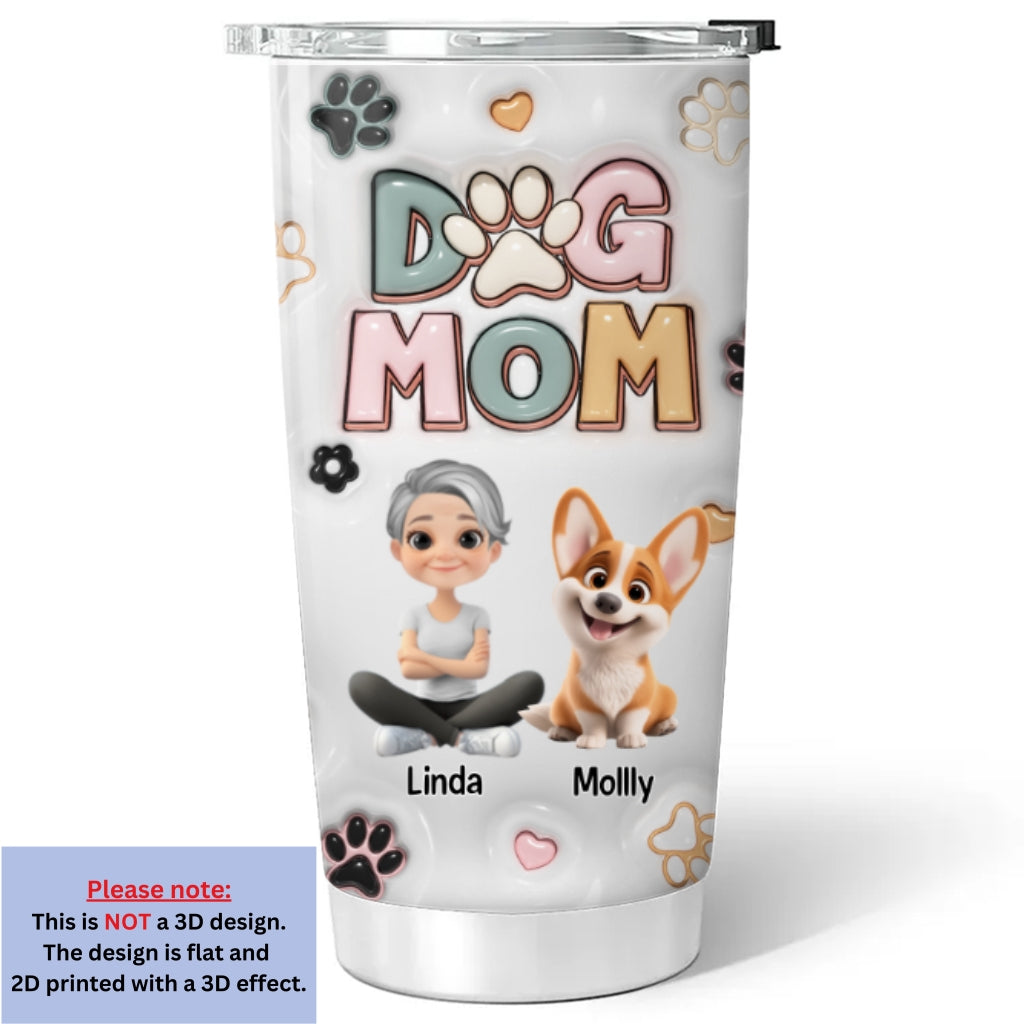 Personalized 3D Inflated Effect Tumbler for Dog Moms