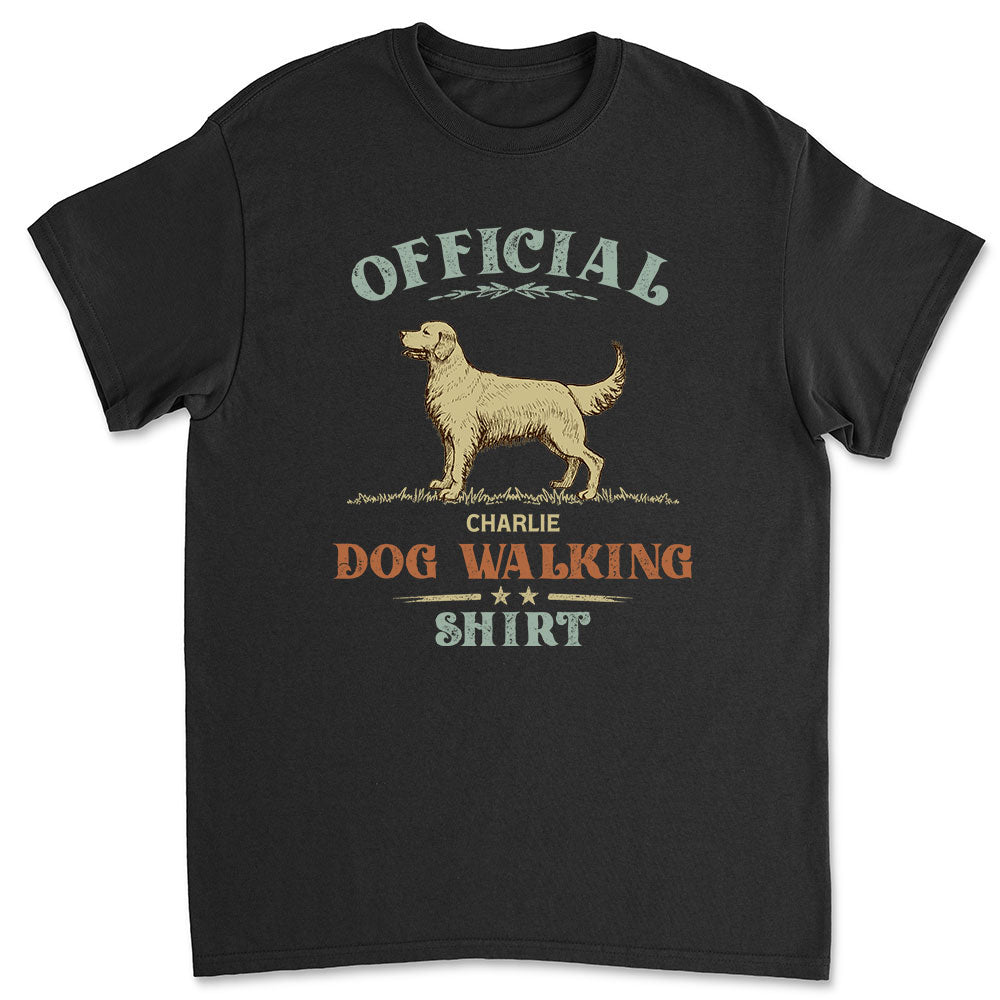 Vintage Personalized Custom Unisex Dog Walking T - Shirt