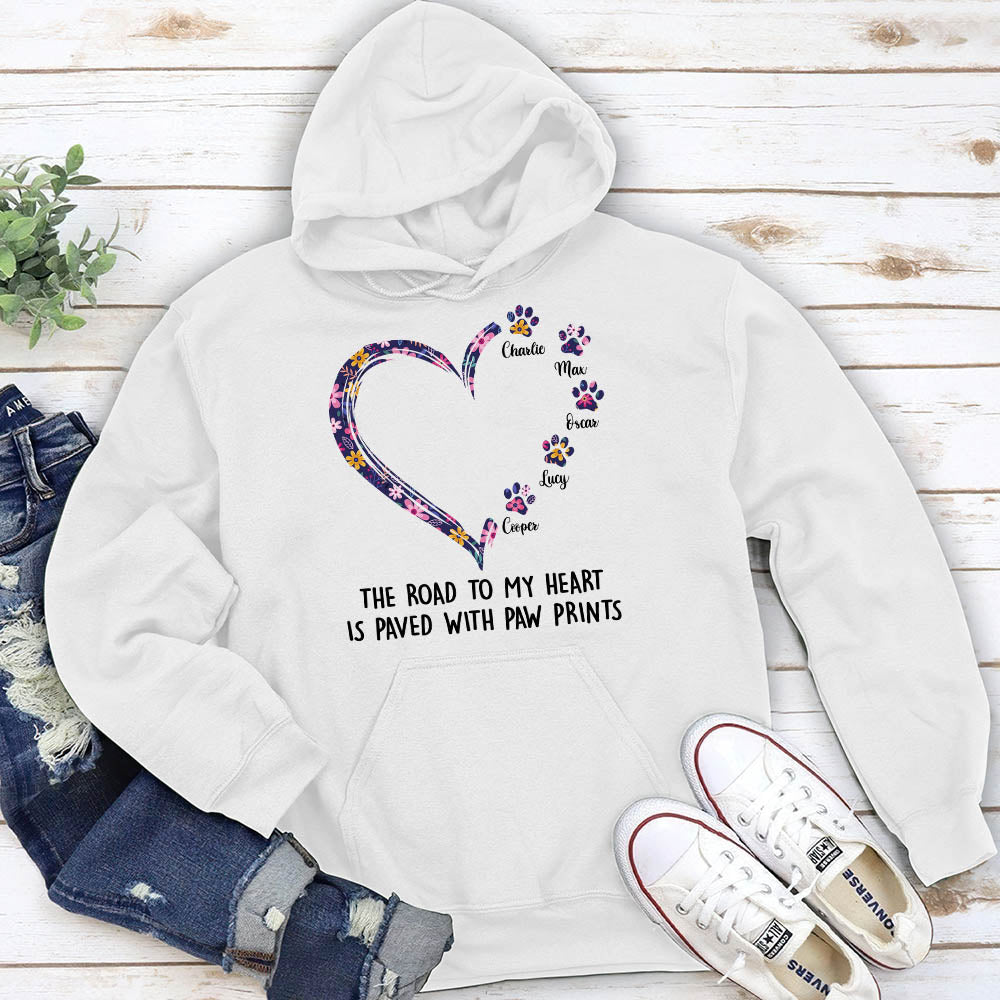 Personalized Road To Heart Pattern Custom Hoodie - Ideal Gift for Pet Lovers