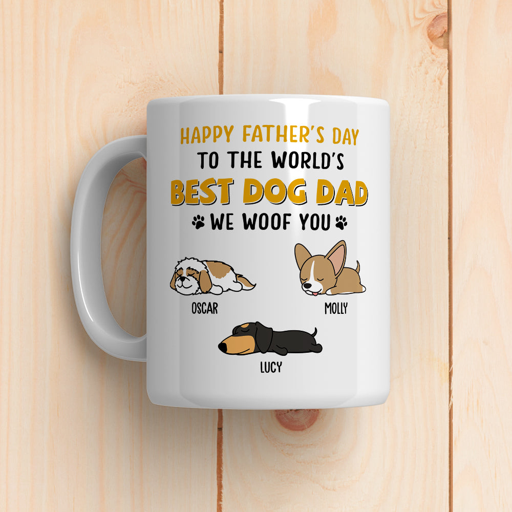 Personalized 'Woof You So Much Dad' Custom Coffee Mug - Ideal Gift for Pet Lovers