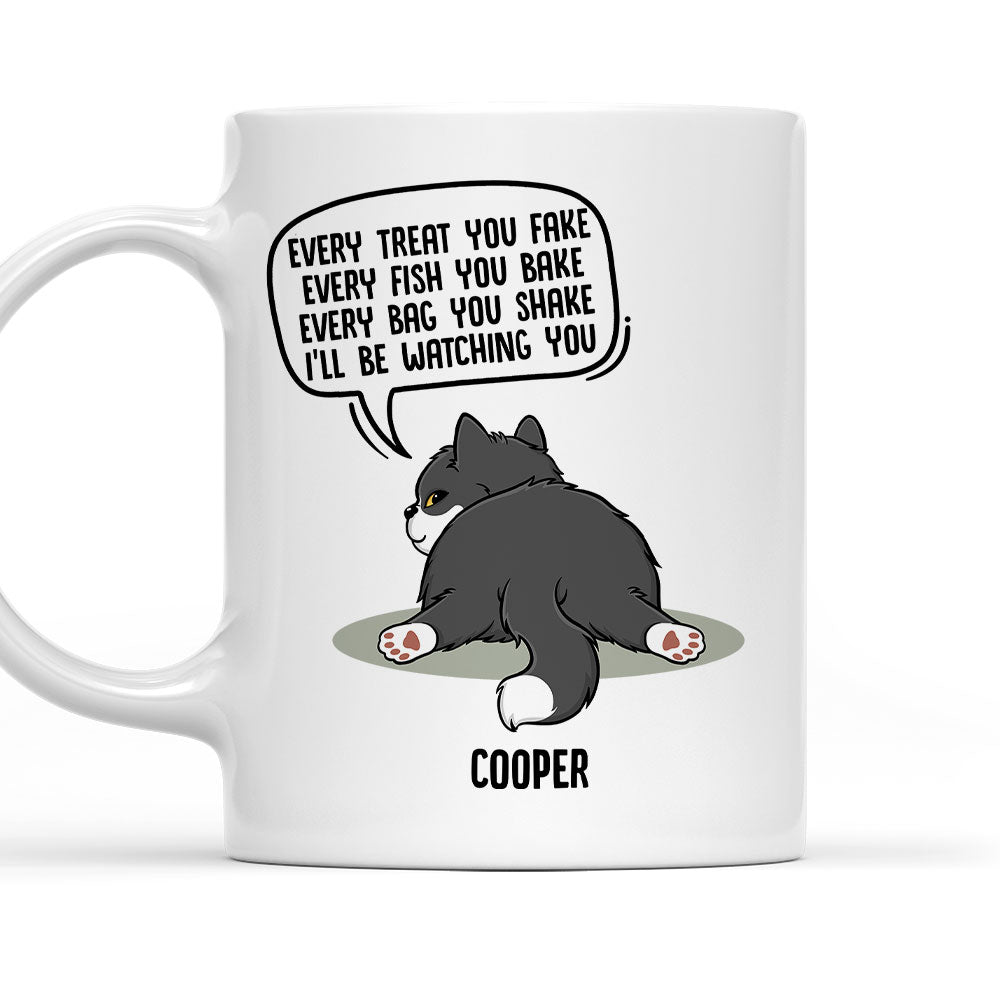 Personalized 'Watching You Cat Butt' Coffee Mug - Ideal Gift for Pet Lovers