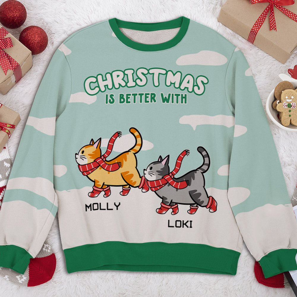 Exclusive Personalized All-Over-Print Christmas Sweatshirt for Pet Lovers
