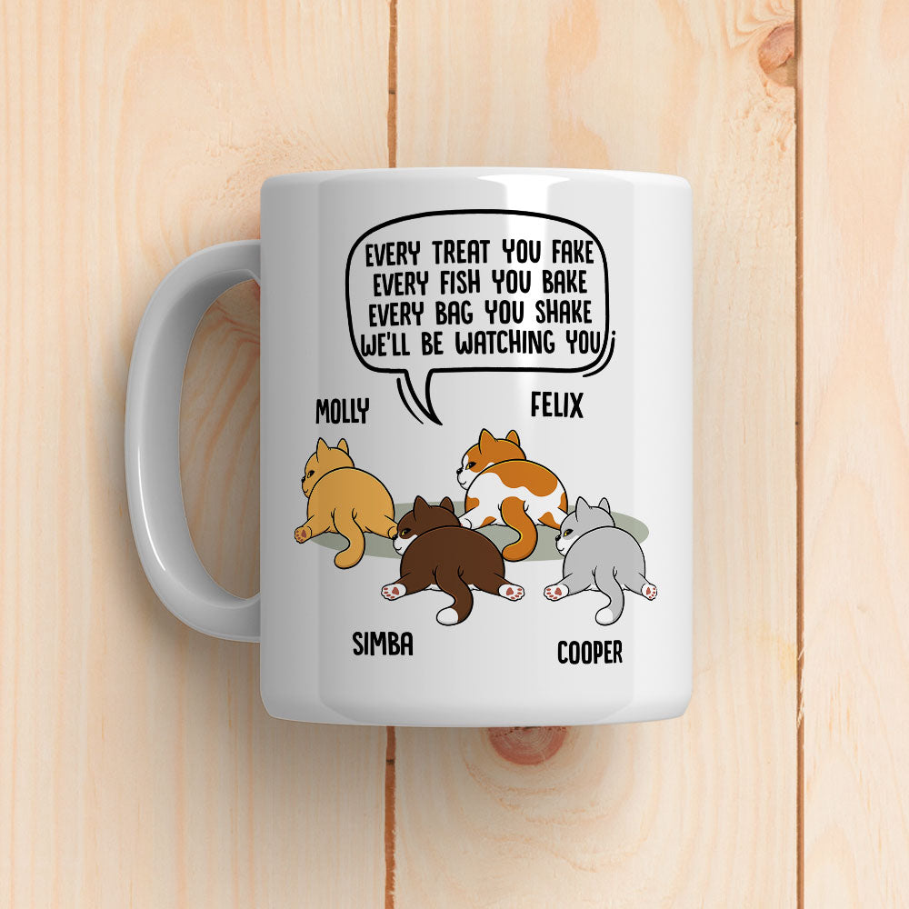 Personalized 'Watching You Cat Butt' Coffee Mug - Ideal Gift for Pet Lovers