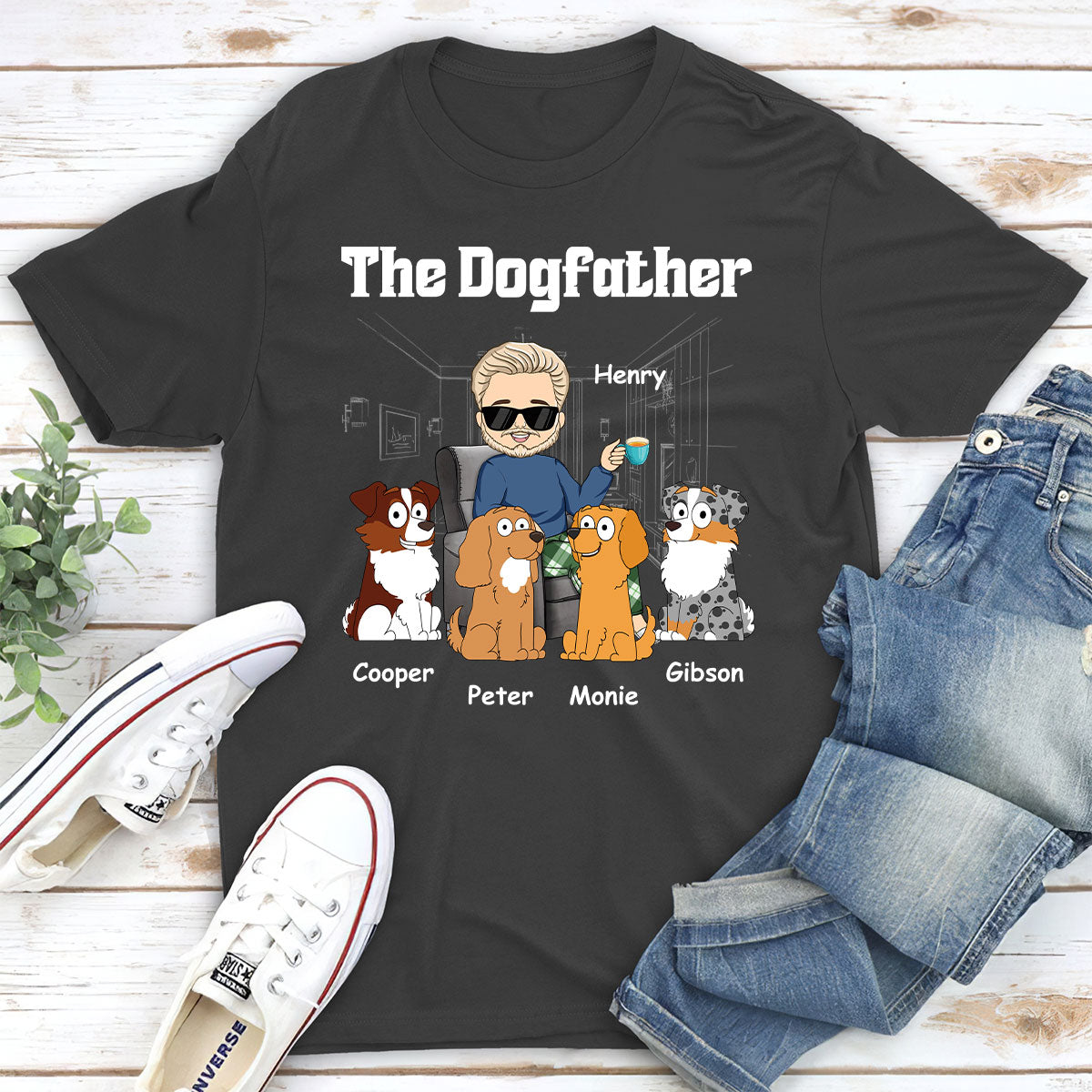 The Dog Mom Dad - Customizable Unisex Personalized T-shirt for Pet Lovers
