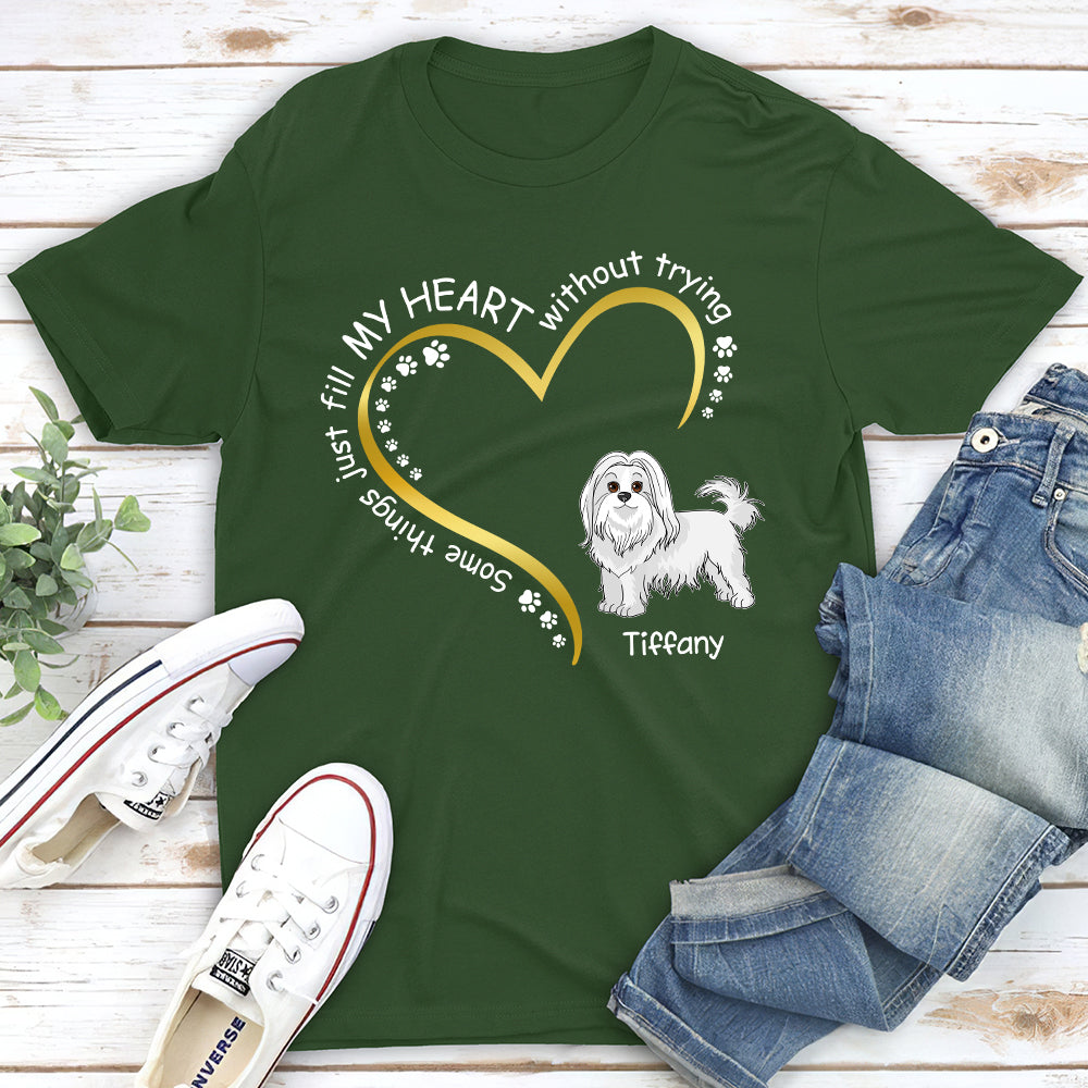 Personalized Custom Unisex 'Dogs Fill My Heart' T-shirt for Pet Lovers