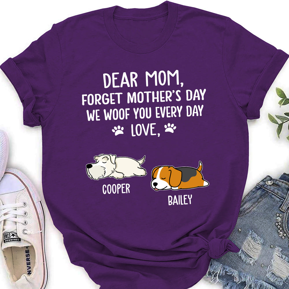 Personalized 'Woof You Mom' Women's Custom T-shirt for Pet Lovers