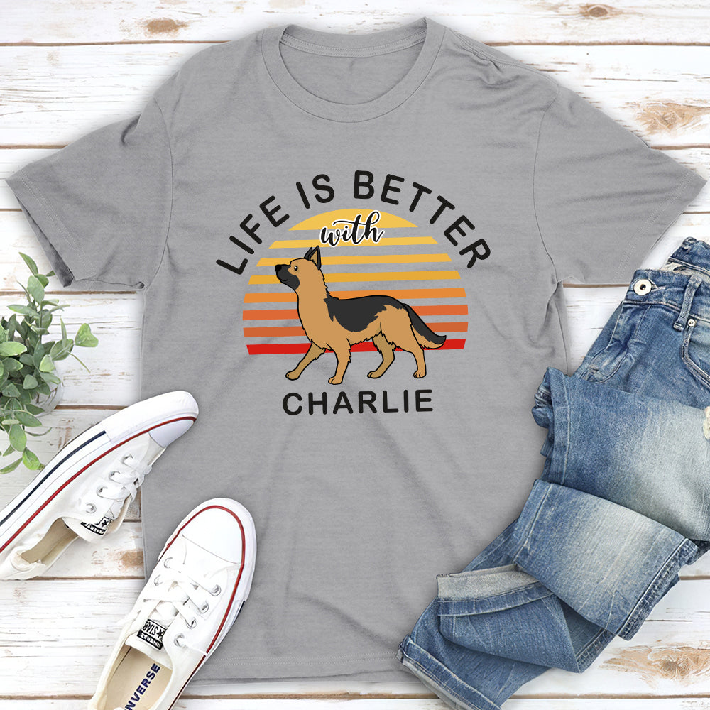 Customizable Unisex 'Life Is Better Dog Walking' T-shirt - Ideal Gift for Pet Lovers
