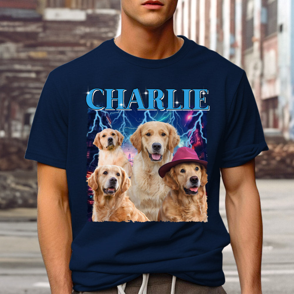 Custom Vintage Pet Face Personalized Unisex T-shirt - Version 10