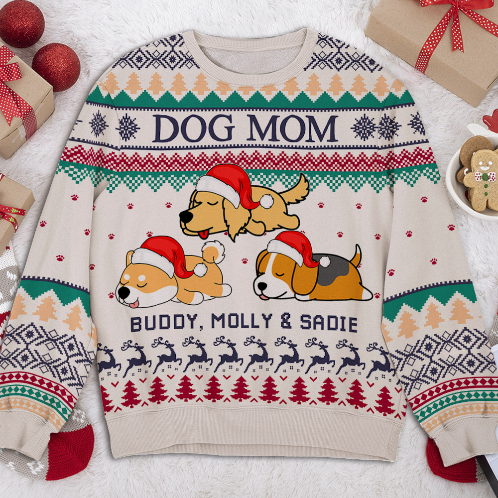 Personalized All-Over-Print Christmas Happy Sweatshirt for Pet Lovers