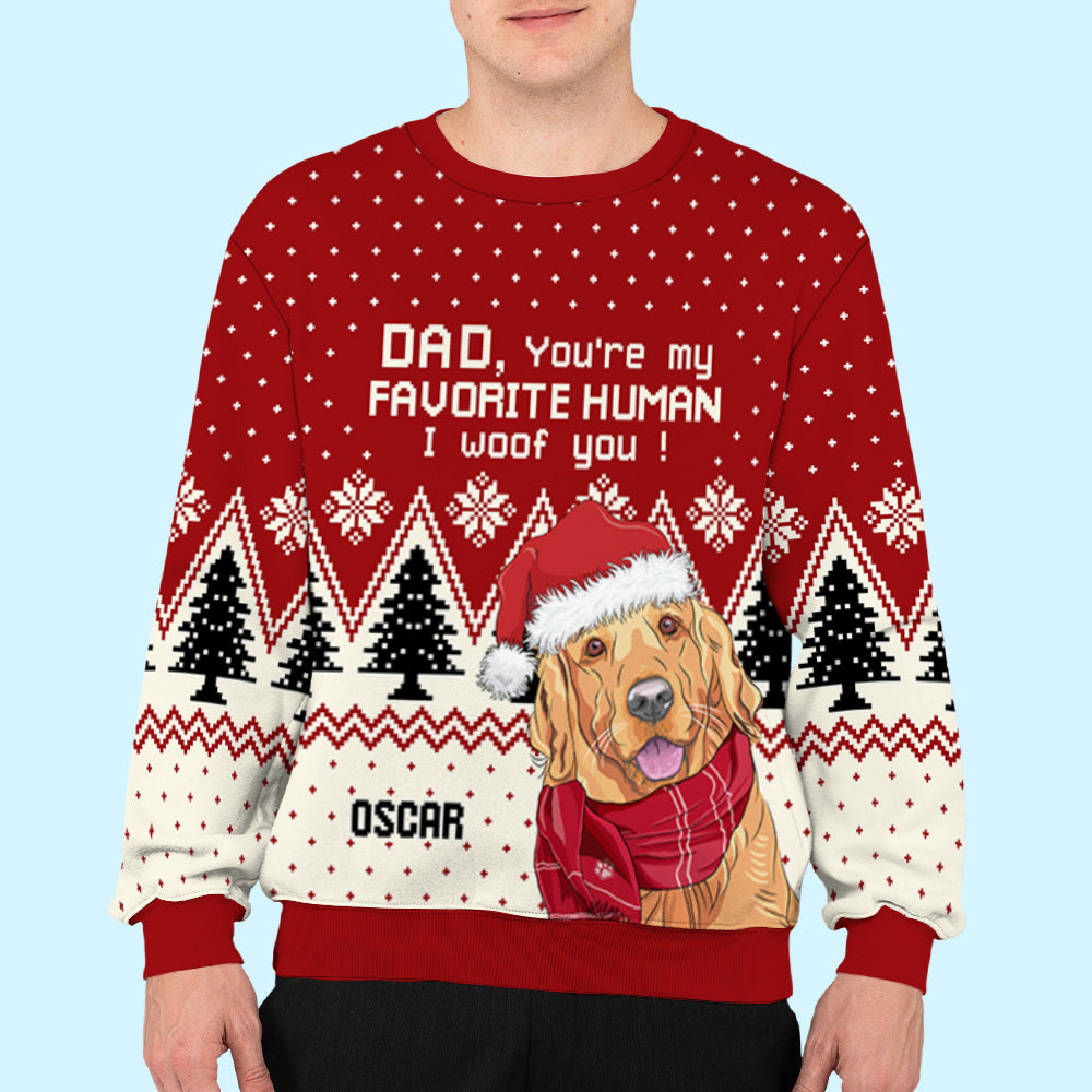 Personalized Custom All-Over-Print Favorite Human Sweatshirt - Ideal Gift for Pet Lovers