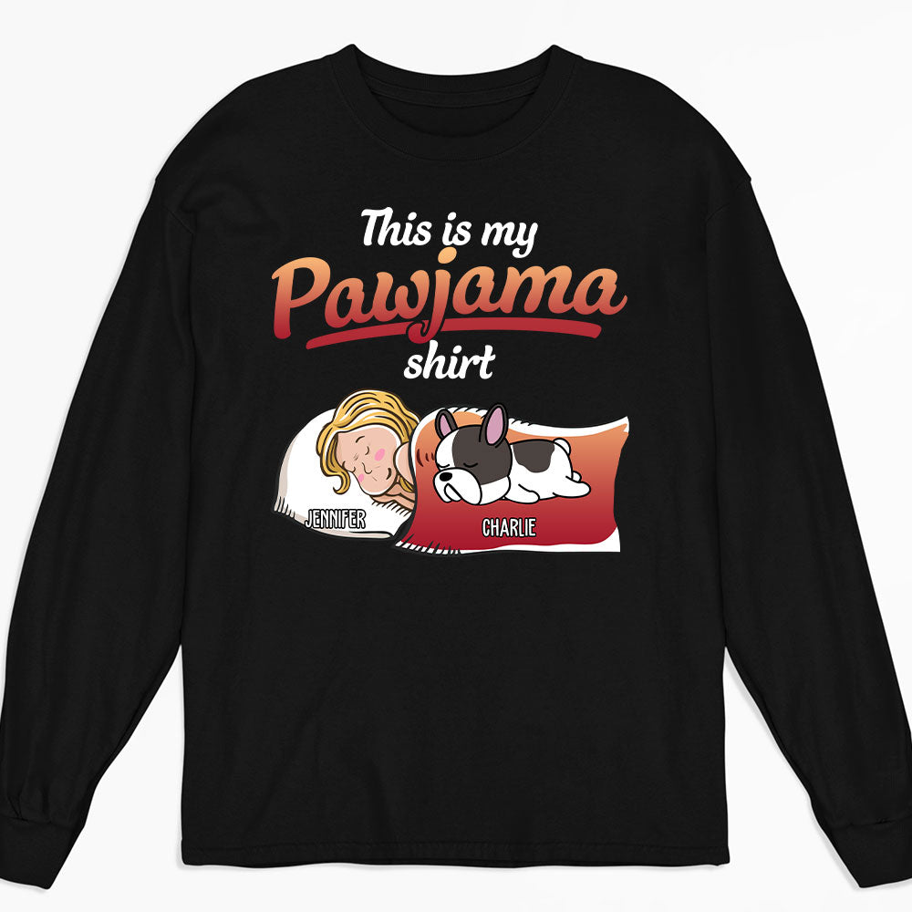 Personalized Custom Long Sleeve Holiday Pawjama T - shirt with Dog Design
