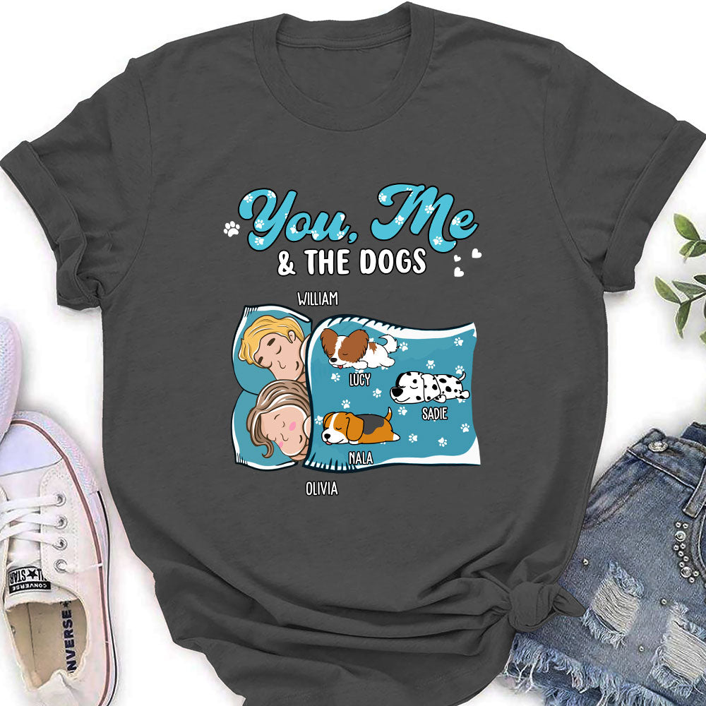 Personalized 'You, Me, and the Dogs' Sleepshirt - Custom Women's T-shirt