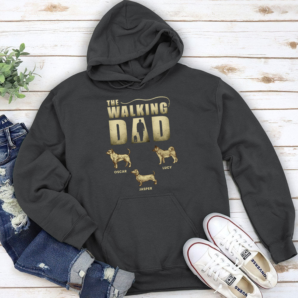 Vintage Personalized Walking Dad Custom Hoodie - Ideal Gift for Pet Lovers