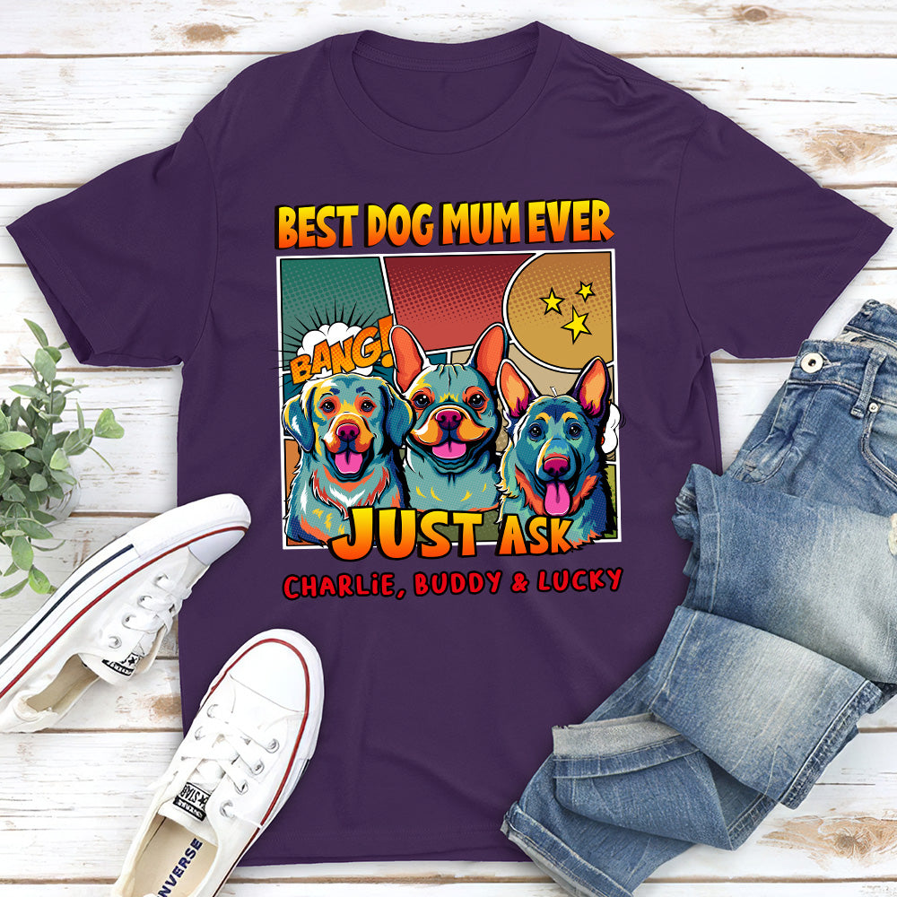 Personalized Custom Unisex Popart T-shirt for the Best Dog Moms and Dads