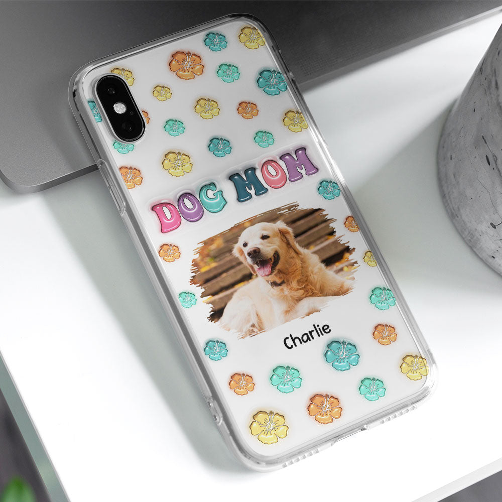 Customizable 3D Inflated Effect Dog Mom Summer Photo Personalized Phone Case