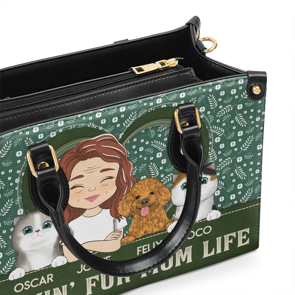 Rockin' Mom Life - Customizable Personalized Leather Handbag for Baby Lovers