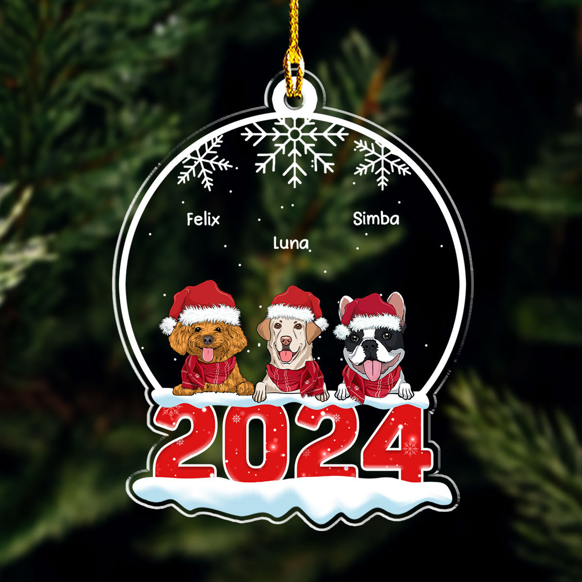 Customizable Personalized Pet Acrylic Snow Globe Ornament
