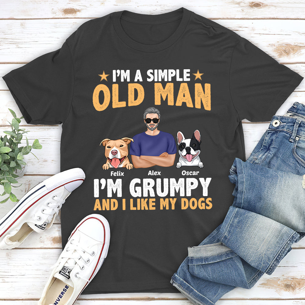 Personalized Old Man And Dogs Unisex T-shirt - Ideal Gift for Pet Lovers