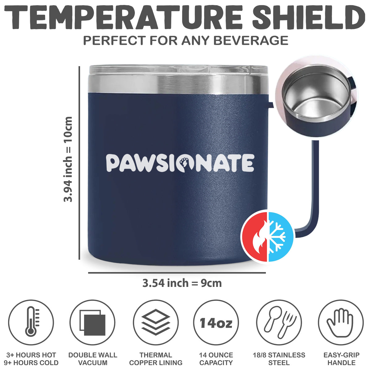 Personalized 14oz Stainless Steel Tumbler with Handle: A Tribute to Your Human Servant