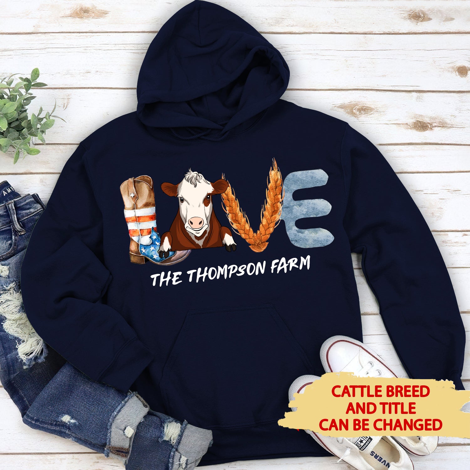Love Farm: Customizable Personalized Hoodie for Pet Lovers