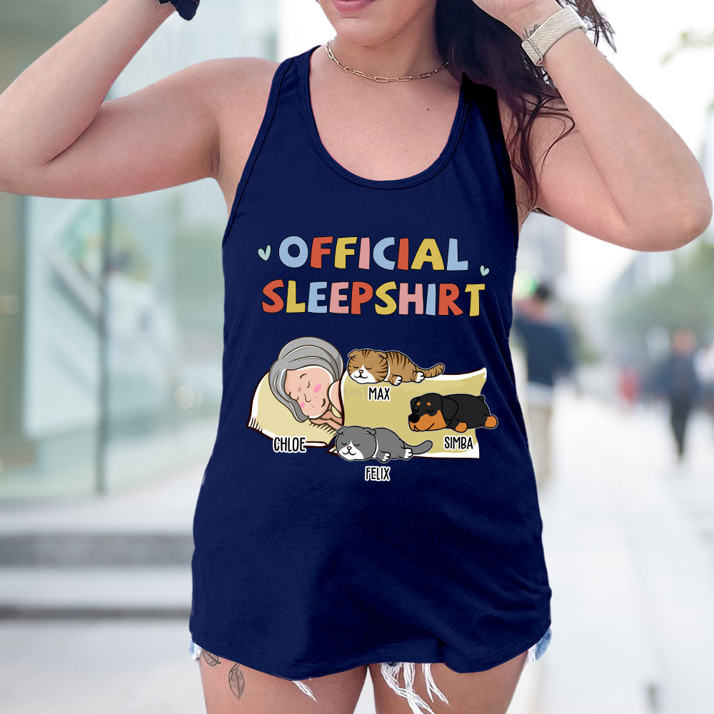 Personalized Custom Women's Summer Pet Lover Sleeping Tank - Version 2