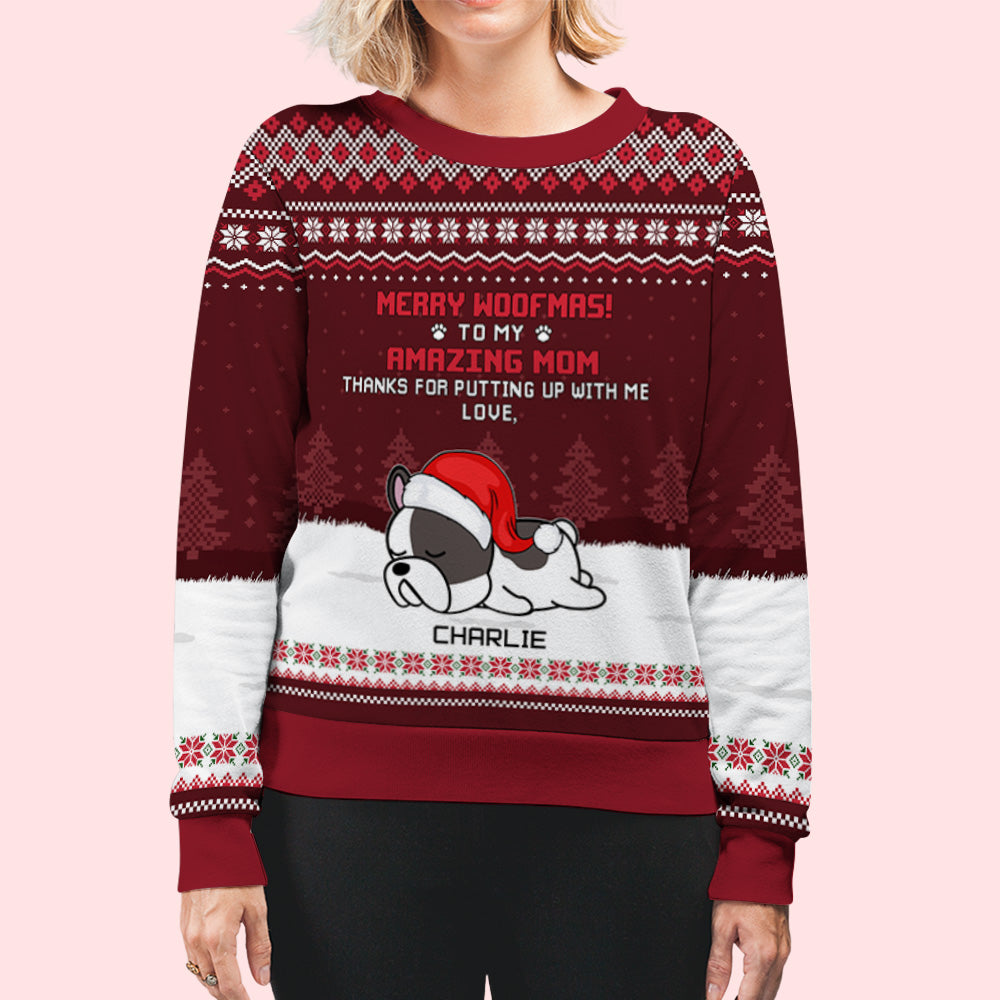 Personalized Custom All-Over-Print Christmas Sweatshirt for Amazing Dads