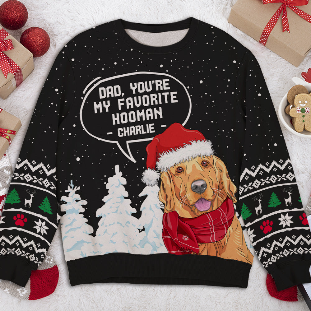 Favorite Hooman - Customizable All-Over Print Personalized Sweatshirt for Pet Lovers