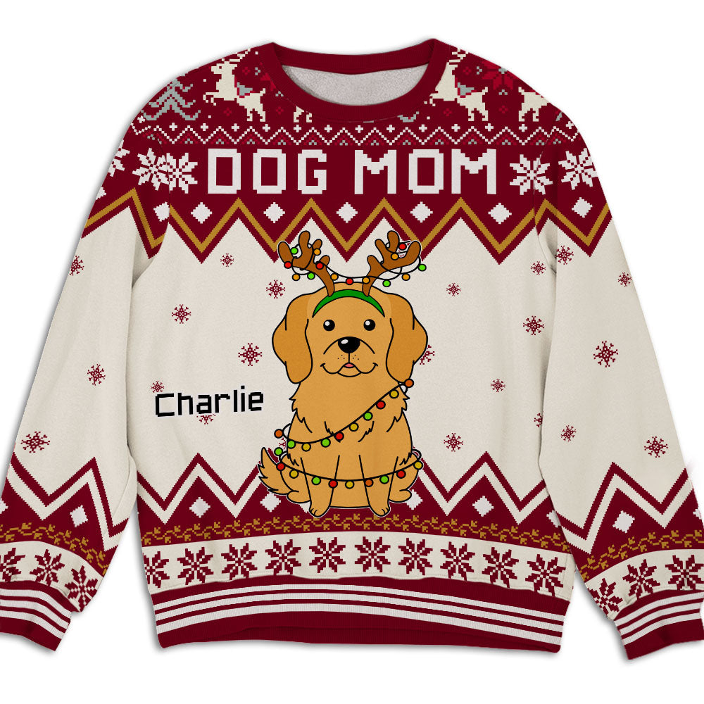 Customizable Winter Forest Dog All-Over Print Sweatshirt - Ideal Gift for Pet Lovers