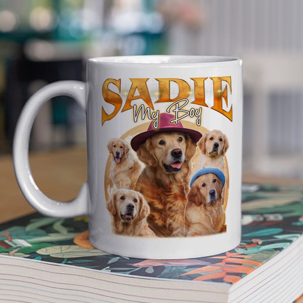 Custom Vintage Pet Face Personalized Coffee Mug - Version 8