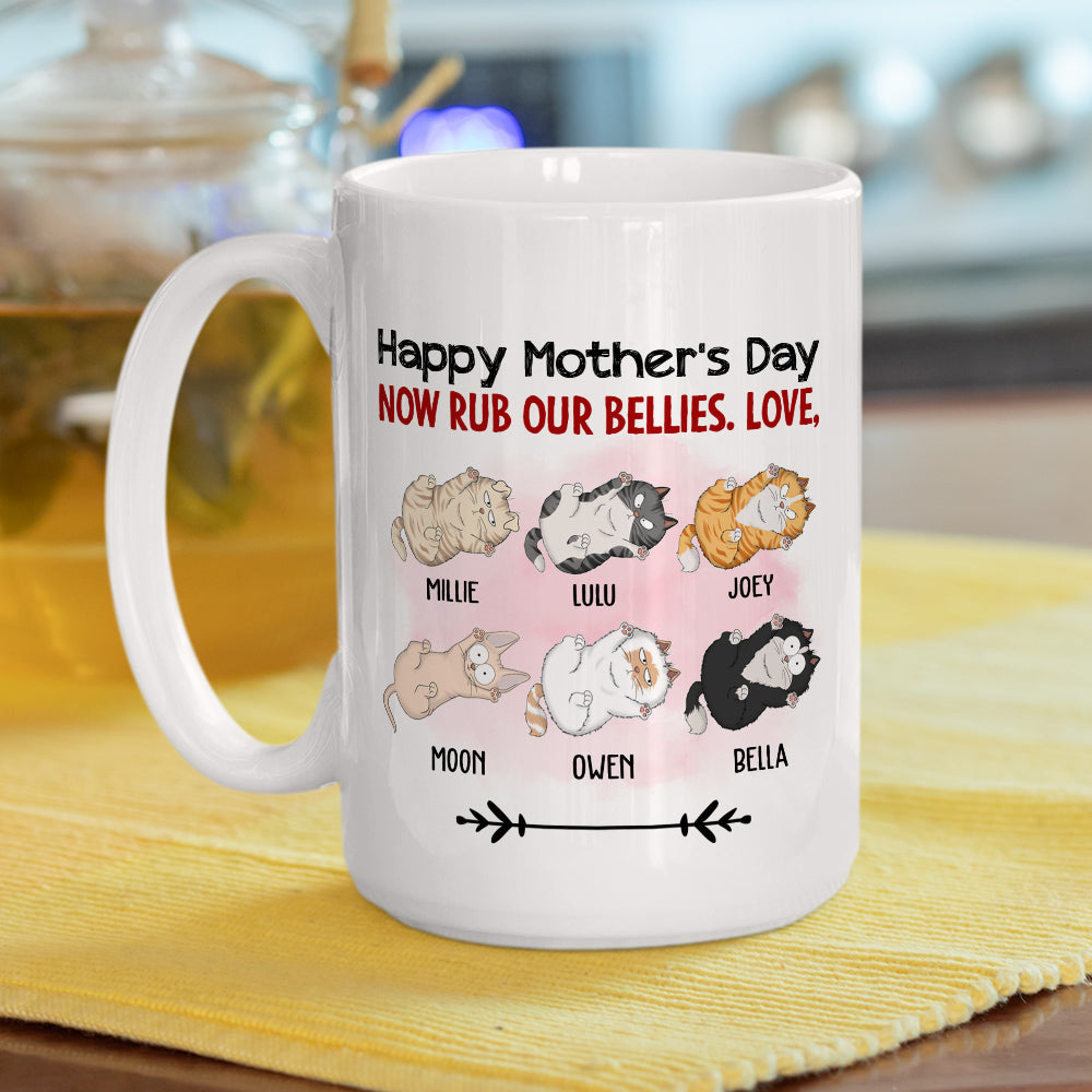 Now Rub My Belly - Customizable Personalized Coffee Mug for Pet Lovers