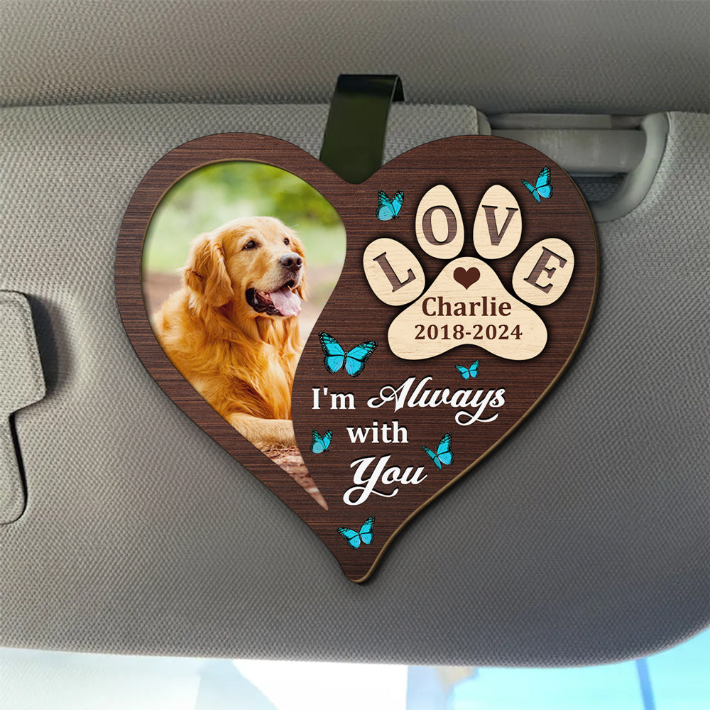 Personalized 'I Am Always With You' Custom Car Visor Clip - Add Style to Your Drive