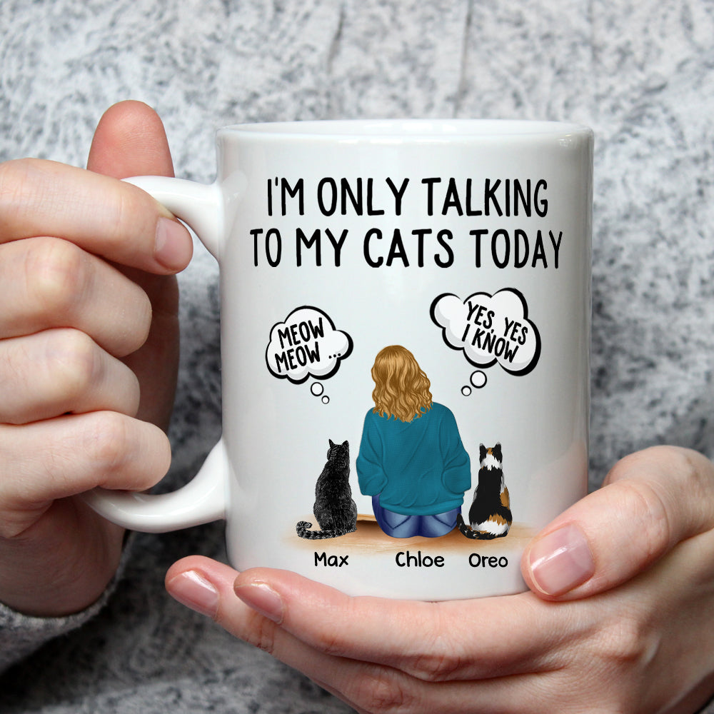 Personalized 'Talking To Cats' Custom Coffee Mug - Ideal Gift for Pet Lovers