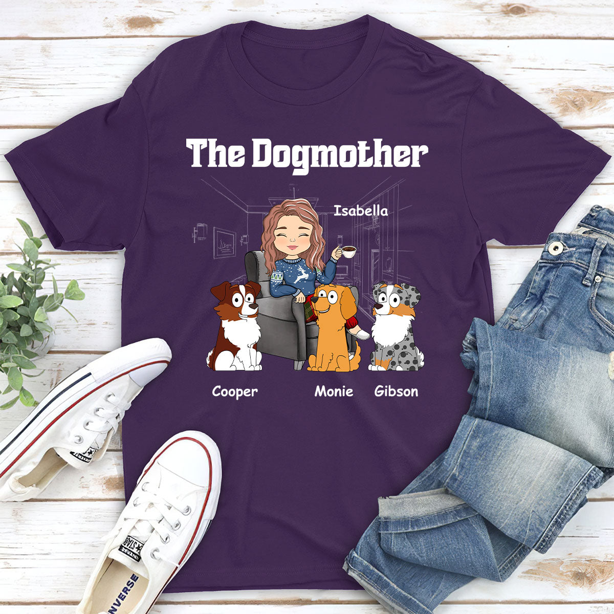The Dog Mom Dad - Customizable Unisex Personalized T-shirt for Pet Lovers