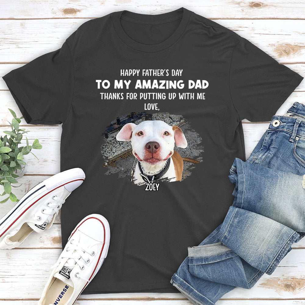 Personalized Custom Unisex 'Thanks for Dad 2' Dog T-shirt - Ideal Gift for Pet Lovers
