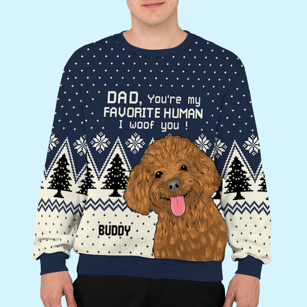 Favorite Human 2 - Customizable All-Over Print Personalized Sweatshirt for Pet Lovers