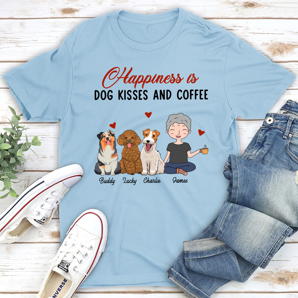 Personalized 'Dog Kisses And Coffee' Unisex T-shirt - Ideal Gift for Pet Lovers