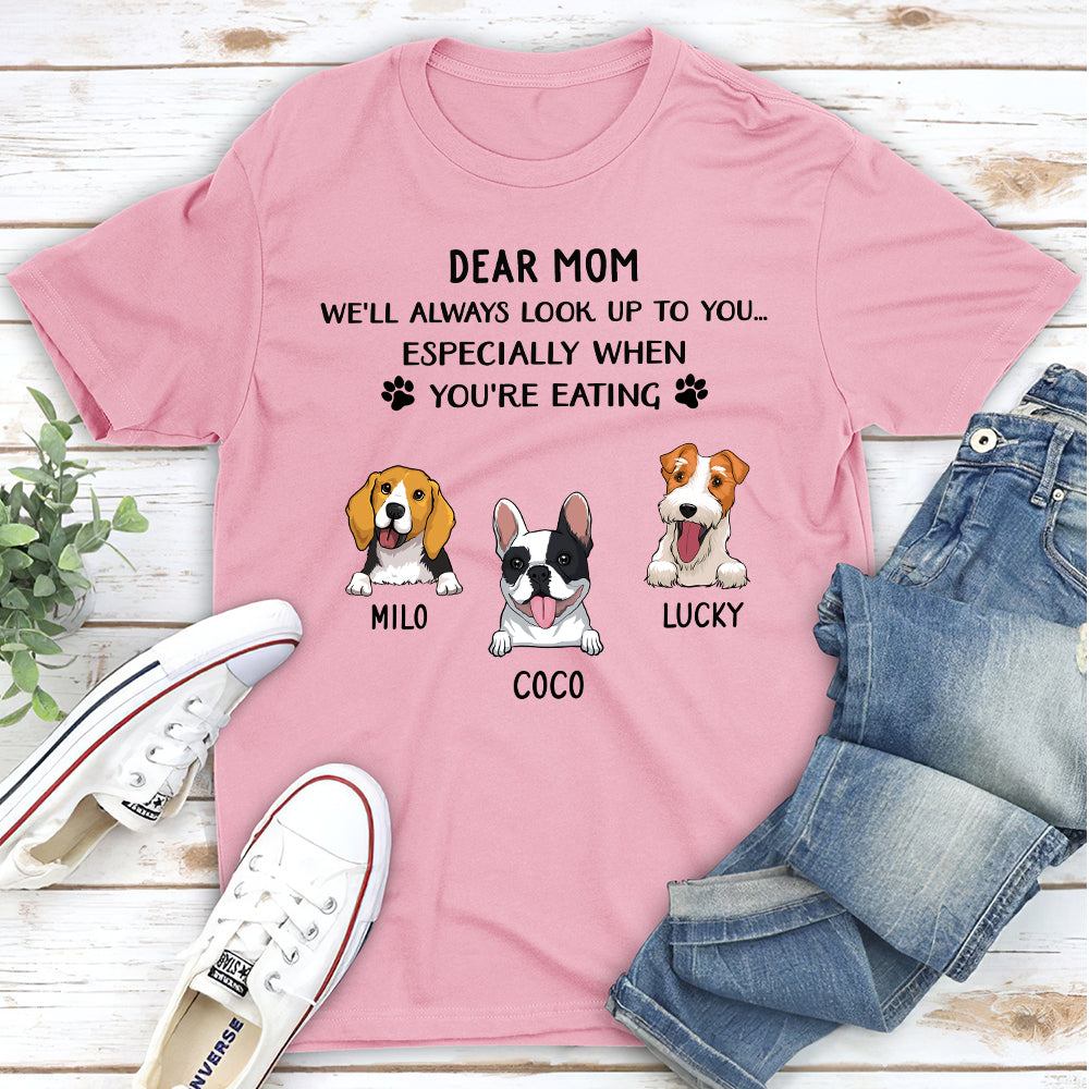 Personalized Unisex T-shirt: A Perfect Gift for Pet Lovers - 'We'll Always Look Up To You'