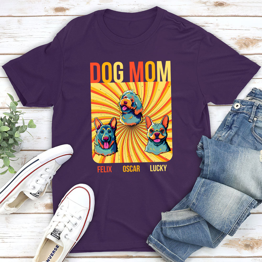 Customizable Pop Art Dog Mom Dad Unisex T - shirt: Ideal Gift for Pet Lovers
